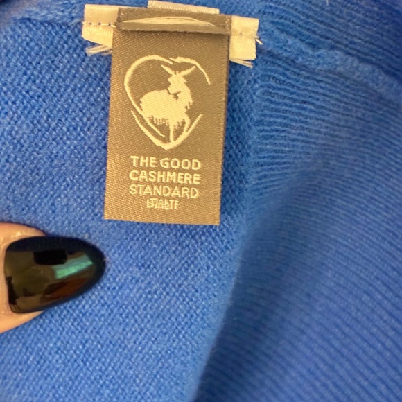 J.Crew Cashmere Shrunken Tee — Short Sleeve — Size M — Vibrant Blue - Picture 5 of 5